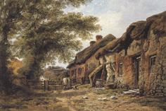 William Pitt Old Cottages at Stoborough,Dorset (mk37) oil painting picture